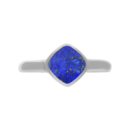 Sterling Silver Lapis Lazuli Cushion Ring, R406.