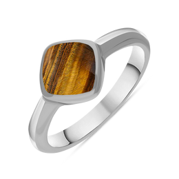Sterling Silver Tigers Eye Cushion Ring, R406