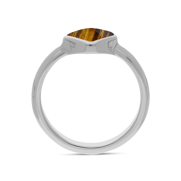 Sterling Silver Tigers Eye Cushion Ring, R406