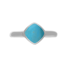 Sterling Silver Turquoise Cushion Ring, R406.