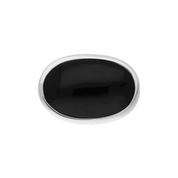 Sterling Silver Whitby Jet Wide Oval Chunky Ring, R840