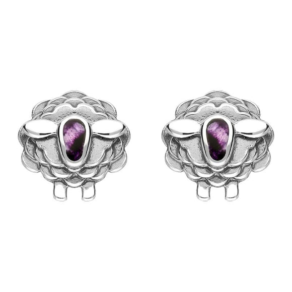 Sterling Silver Blue John Sheep Two Piece Set, S205