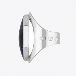 Silver Blue John King's Coronation Hallmark Large Oval Ring  R013 CFH