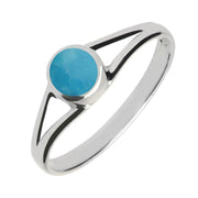 Silver Turquoise Round Split Shoulder Ring R029