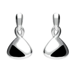 Sterling Silver Whitby Jet Freeform Drop Earrings E344