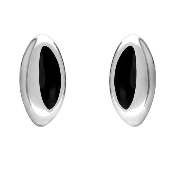 Sterling Silver Whitby Jet Heritage Freeform Stud Earrings E341