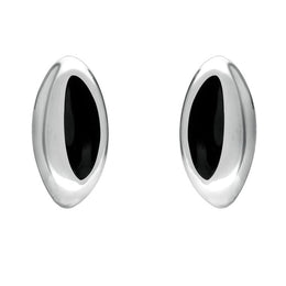 Sterling Silver Whitby Jet Heritage Freeform Stud Earrings E341