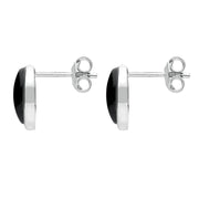 Sterling Silver Whitby Jet Oval Part Set Stud Earrings E2090 side