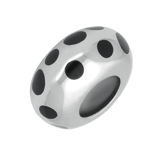 Silver Whitby Jet Spotty Charm G486
