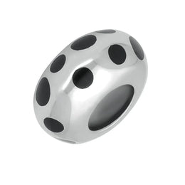 Silver Whitby Jet Spotty Charm G486