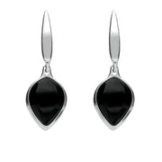 Silver Whitby Jet Tear Drop Earrings E2132