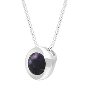 Sterling Silver Blue John Round Framed Necklace, P1148.