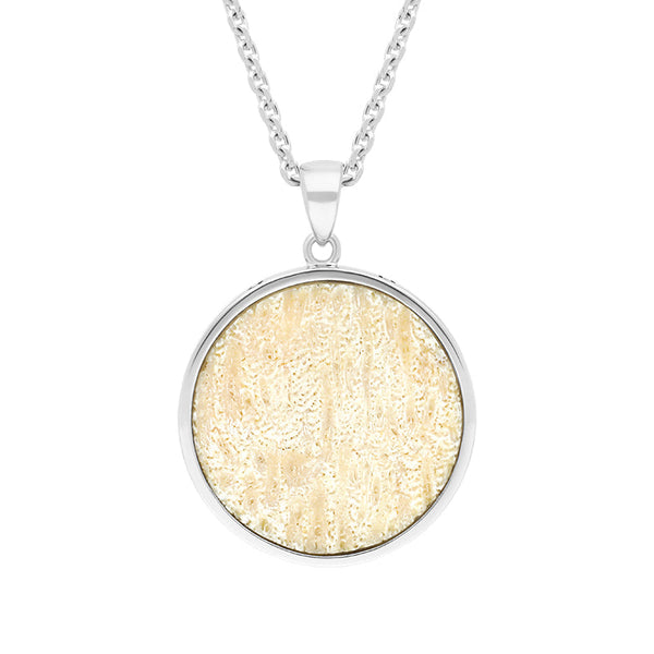 Sterling Silver Coquina 24mm Barbados Disc Necklace P3079C