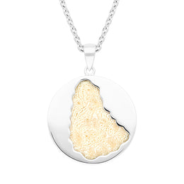 Sterling Silver Coquina 24mm Barbados Island Disc Necklace, P2590C