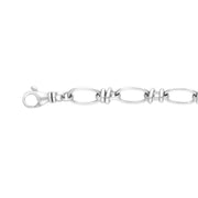 18ct White Gold Handmade Cable Chain Bracelet