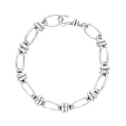 18ct White Gold Handmade Cable Chain Bracelet C054BR