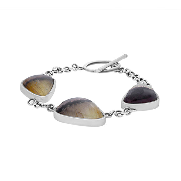 Sterling Silver Blue John Triangle Bracelet D