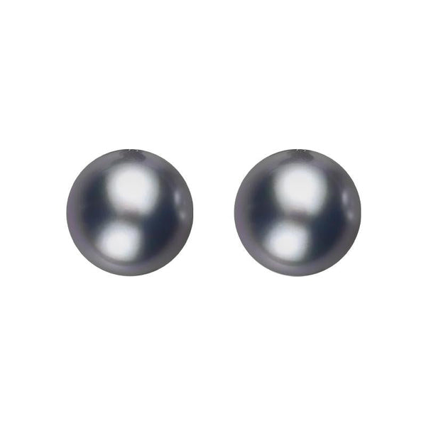 Sterling Silver 4mm Black Freshwater Pearl Stud Earrings, E617.
