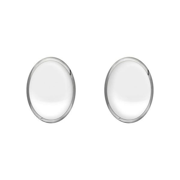 Sterling Silver Bauxite Classic Small Oval Stud Earrings, E005