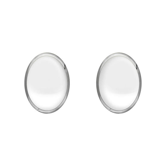 Sterling Silver Bauxite Classic Small Oval Stud Earrings, E005