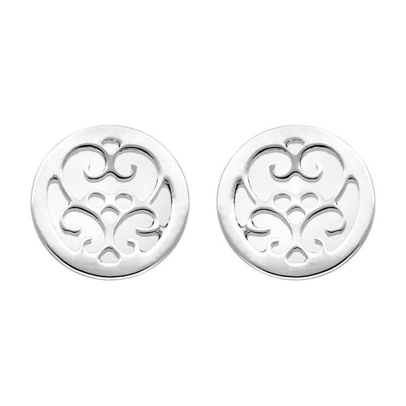 Sterling Silver Bauxite Flore Filigree Stud Earrings, E1782