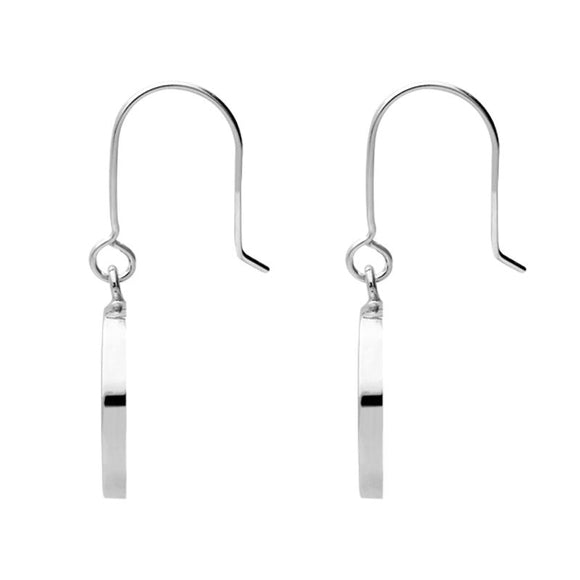 Sterling Silver Bauxite Round Tree of Life Drop Earrings, E2429. side