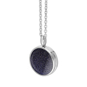 Sterling Silver Blue Goldstone Small Round Locket, P3549C_2