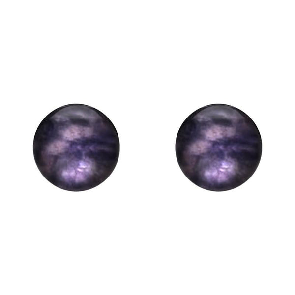 Sterling Silver Blue John 10mm Ball Stud Earrings, E1346.