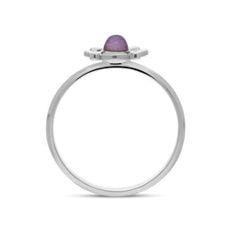 Sterling Silver Blue John Four Petal Round Ring, R741_2