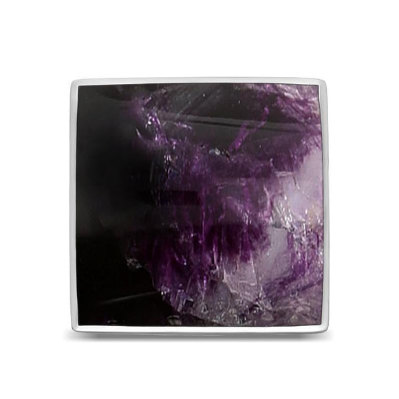 Sterling Silver Blue John Large Square Ring, R605_3