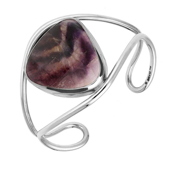 Sterling Silver Blue John Unique Cuff Bangle, B794