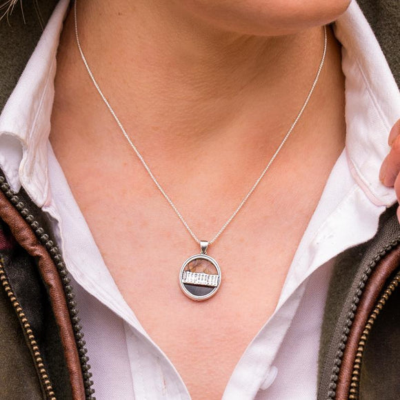 Sterling Silver Chatsworth House Blue John House Style Necklace, P1916.