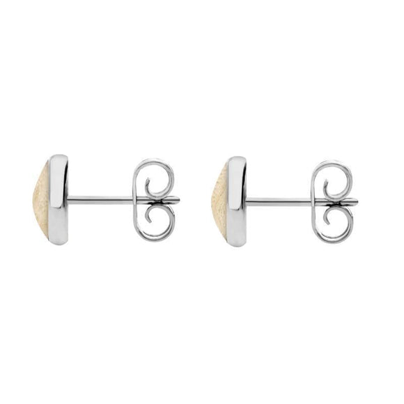 Sterling Silver Coquina 6mm Classic Medium Round Stud Earrings, E003