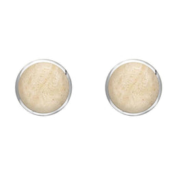 Sterling Silver Coquina 6mm Classic Medium Round Stud Earrings, E003