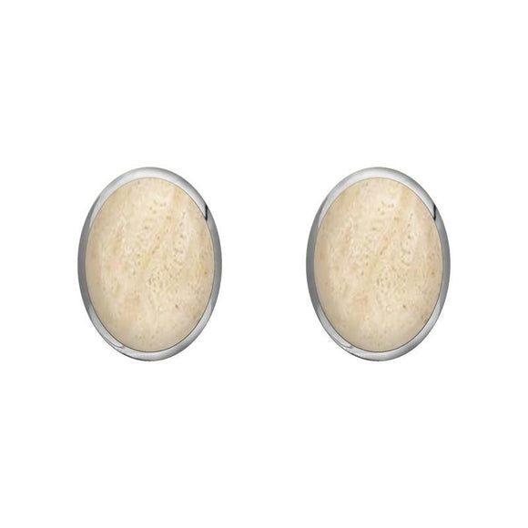 Sterling Silver Coquina 7 x 5mm Classic Small Oval Stud Earrings, E005