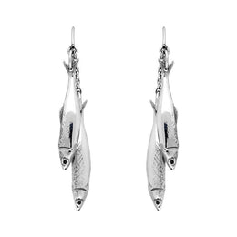 Sterling Silver Emma Stothard Silver Darling Double Drop Hook Earrings, E2581.