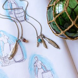 Sterling Silver Emma Stothard Silver Darling Petite Fish Charm, G965.