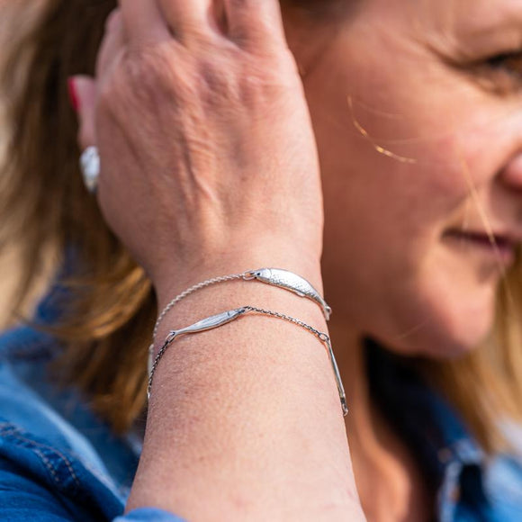 Sterling Silver Emma Stothard Silver Darling Three Fish Chain Link Bracelet