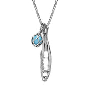 Sterling Silver Emma Stothard Silver Darling Turquoise Float Medium Charm Necklace, P3594.