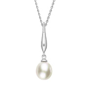 Sterling Silver Freshwater Pearl Drop Necklace, P1817C.