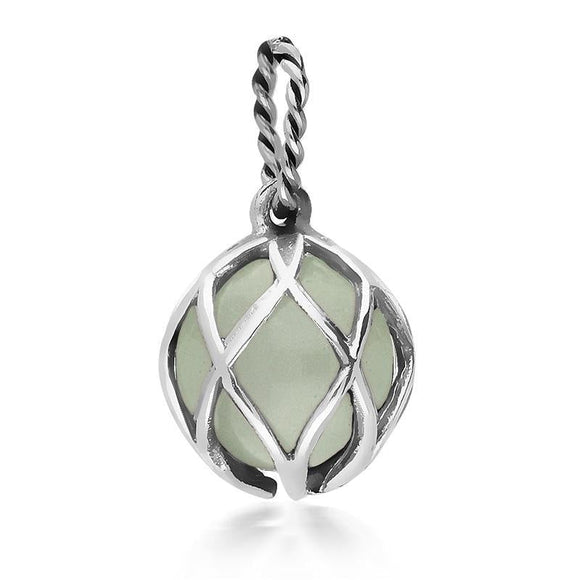 Sterling Silver Green Quartz Emma Stothard Silver Darling 10mm Float Charm, G971.