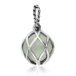Sterling Silver Green Quartz Emma Stothard Silver Darling 10mm Float Charm, G971.