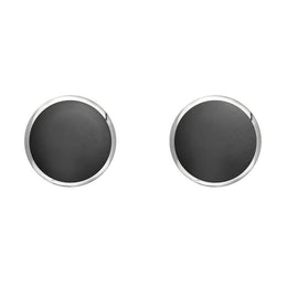 Sterling Silver Hematite 6mm Classic Medium Round Stud Earrings, E003