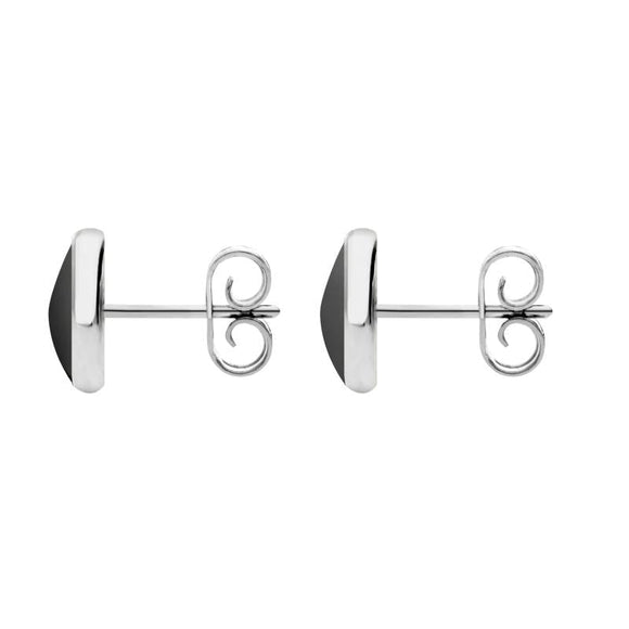 Sterling Silver Hematite 8mm Classic Large Round Stud Earrings, e004