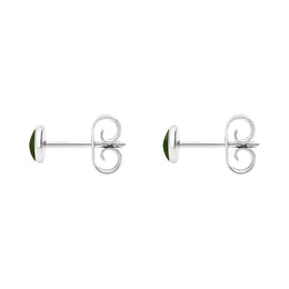Sterling Silver Jade 4mm Classic Small Round Stud Earrings, E001