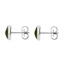 Sterling Silver Jade 6mm Classic Medium Round Stud Earrings, E003