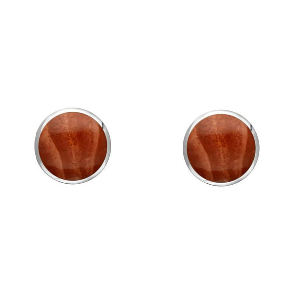 Sterling Silver Jasper 4mm Classic Small Round Stud Earrings, E001