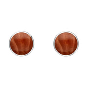 Sterling Silver Jasper 5mm Classic Small Round Stud Earrings, E002