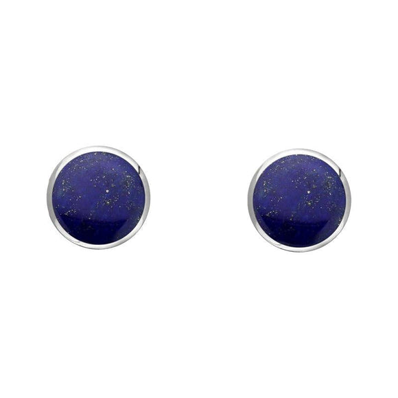 Sterling Silver Lapis Lazuli 4mm Classic Small Round Stud Earrings, E001