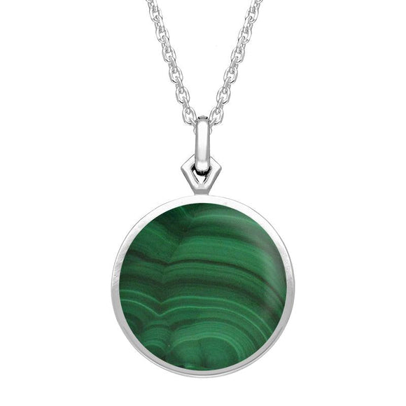 Sterling Silver Malachite Flore Filigree Necklace P2339C_2